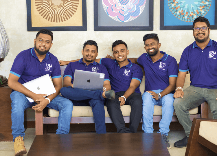 Five boys from Era Biz Offshore software development team lounging together. Offshore software development company in Sri Lanka. Outsourcing to Sri Lanka